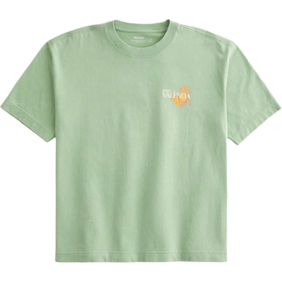 Hollister/ T Shirts Men's Light Green Crew Neck Thickened