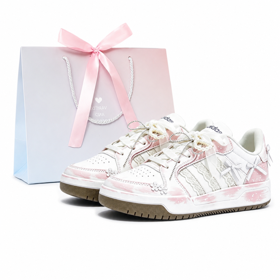 Adidas Adidas ENTRAP Skateboard Shoes Unisex Low Top White, Pink