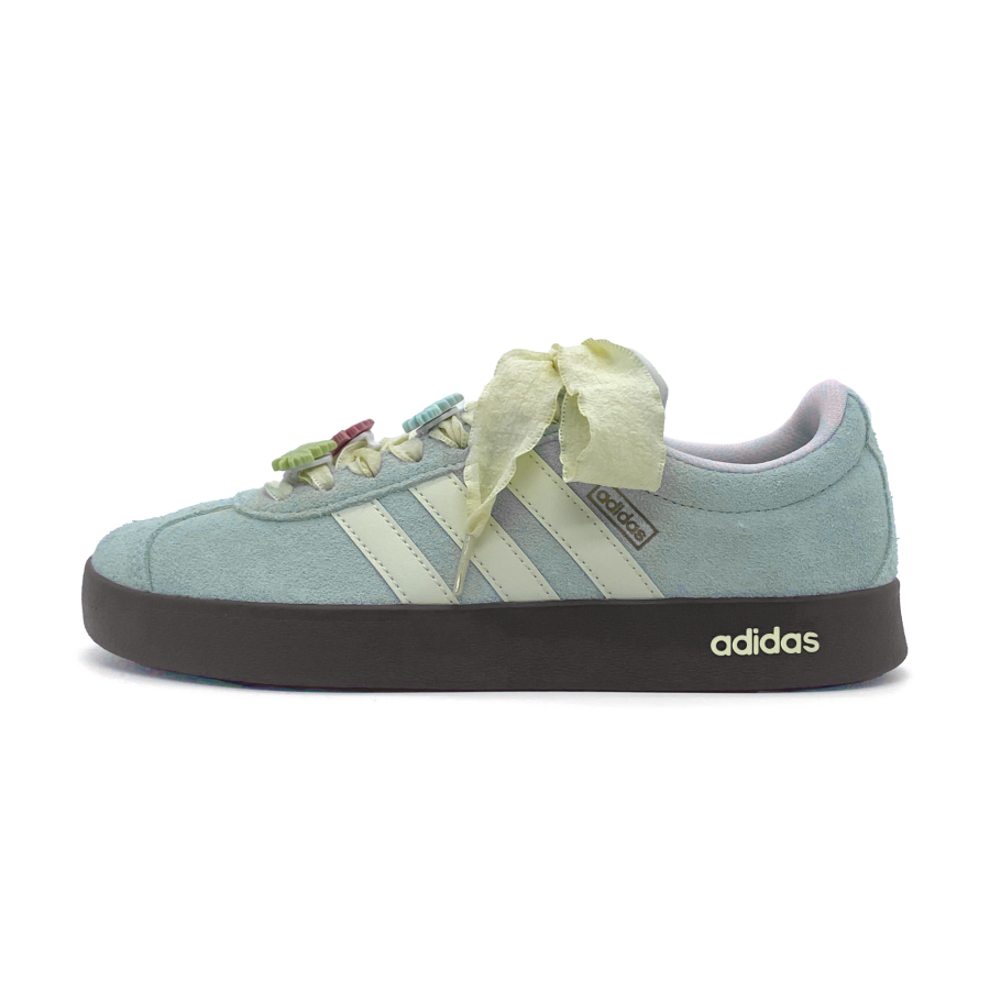 Adidas Adidas Vl Court Classic German Army Trainers Women's Low Top Light Blue Milk Brown Color Block
