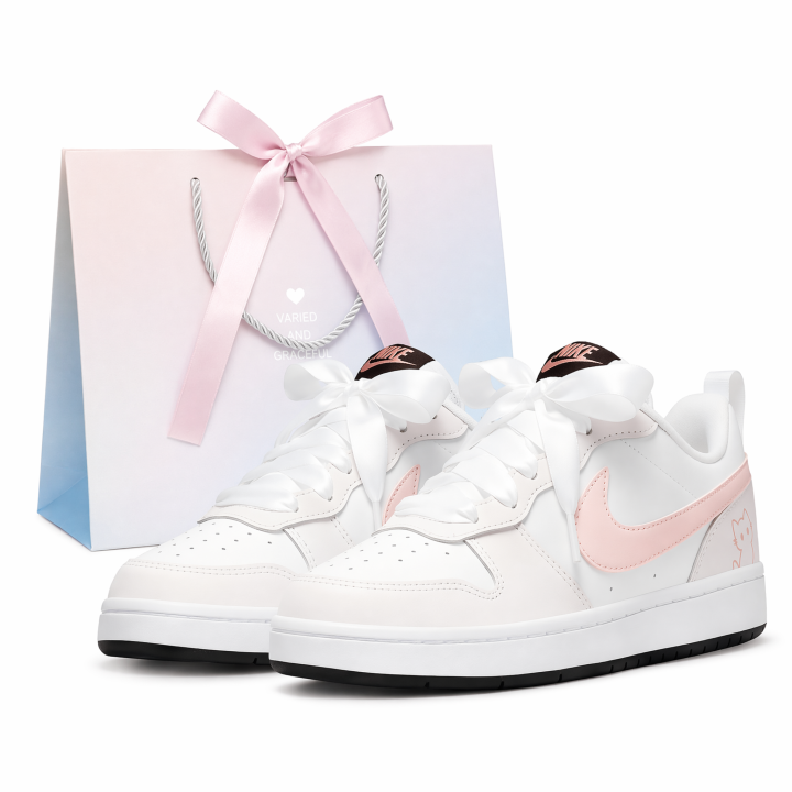 Nike Nike Court Borough Skateboard Shoes Women's Low Top White/Pink