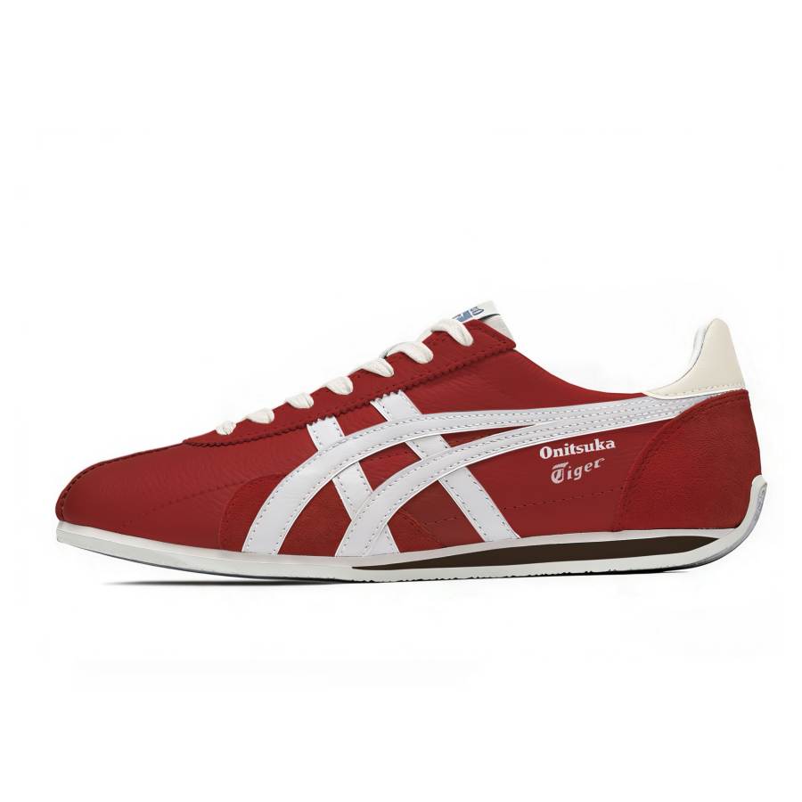 Onitsuka Tiger Runspark Red Tang Leather Cushioning Abrasion Resistant Low top Casual Shoes Women's Red