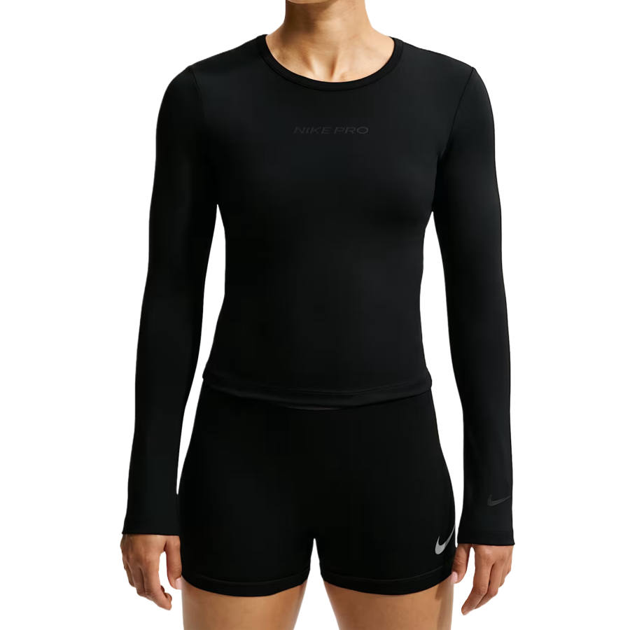 Nike Nike Pro Fitness Clothing Women's Black/Linen/Black Crew Neck Moderate