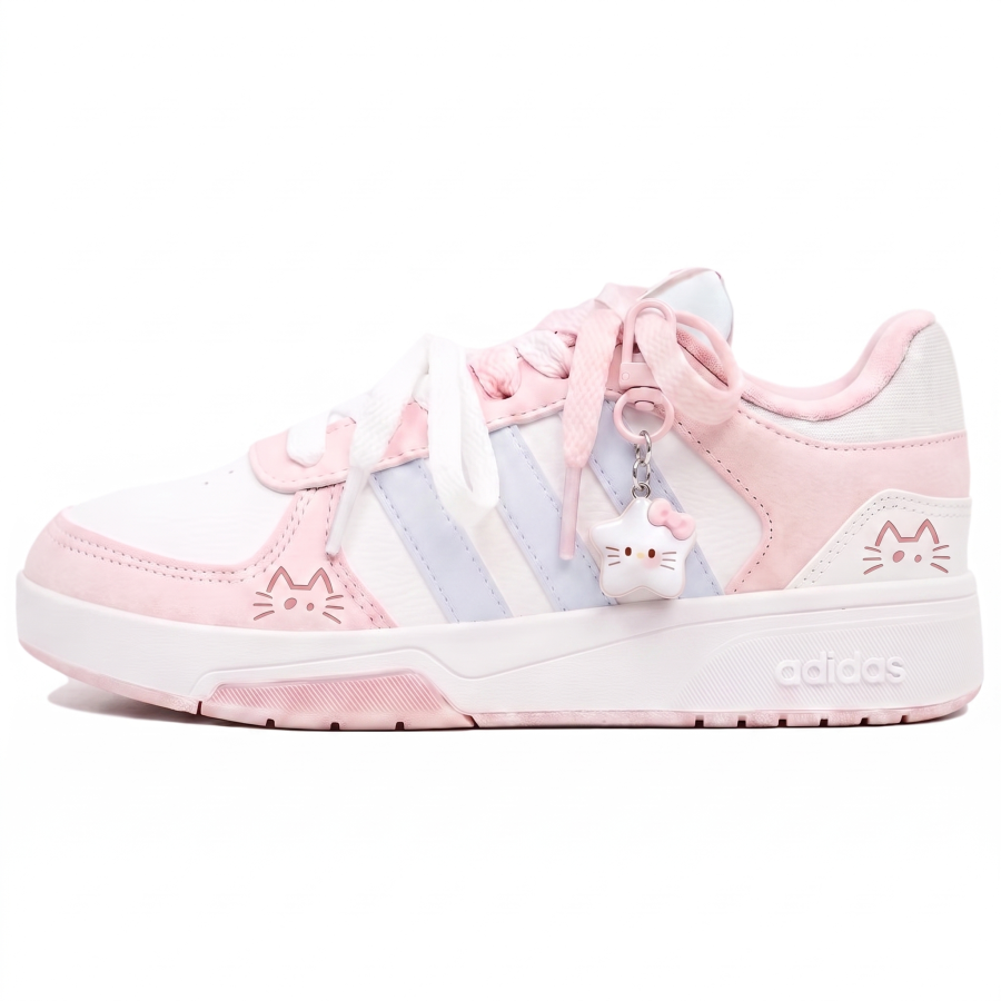 Adidas Adidas COURTBEAT Skateboard Shoes Unisex Low Top Pink White Blue Multicolor