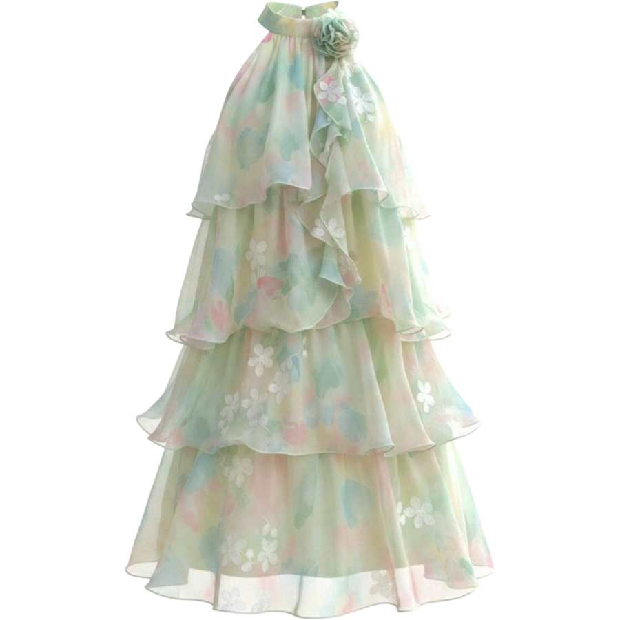 CHARM GLOW Sleeveless Dresses Women's Image Color Halter Moderate Short Skirt A Line Skirt