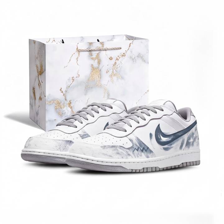 Nike Nike Big Skateboard Shoes Unisex Low Top Blue With White Lettering