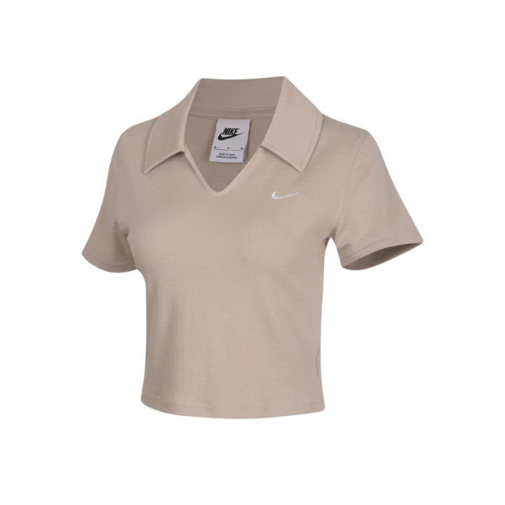 Nike Nike Polo Shirts Women's Beige Lapel Moderate