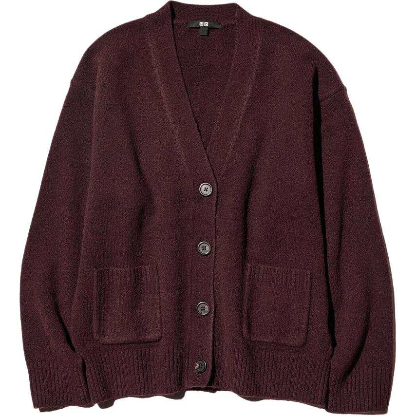 UNIQLO SS26 Sweaters Women's Burgundy V Neck Moderate