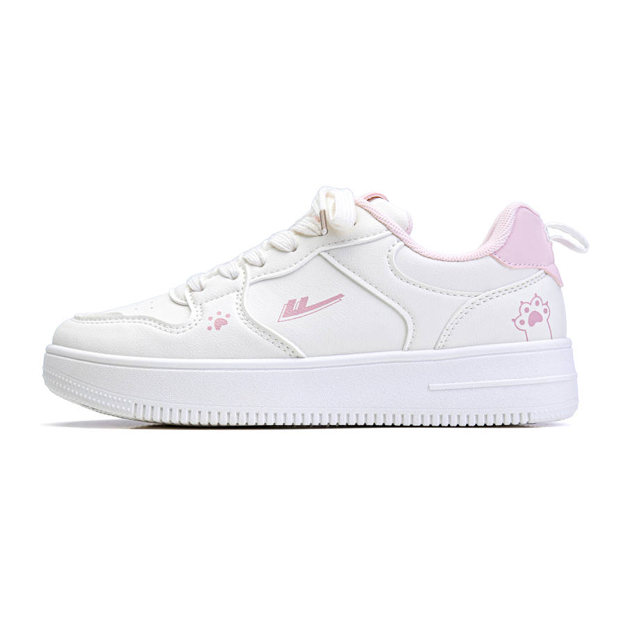 WARRIOR Lightweight Abrasion Resistant Coverage Low top Skateboard Shoes Women's Beige Pink
