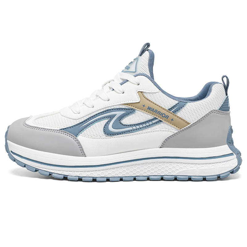 WARRIOR Casual Shoes Men's Low Top Beige Khaki Black, Black Gray Khaki, White Gray Light Blue