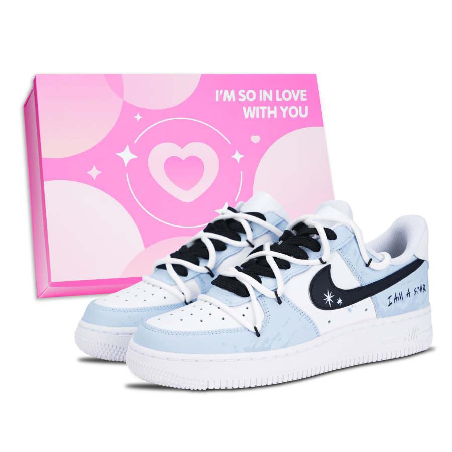 Nike Nike Air Force 1 Skateboard Shoes Unisex Low Top Blue/White/Black