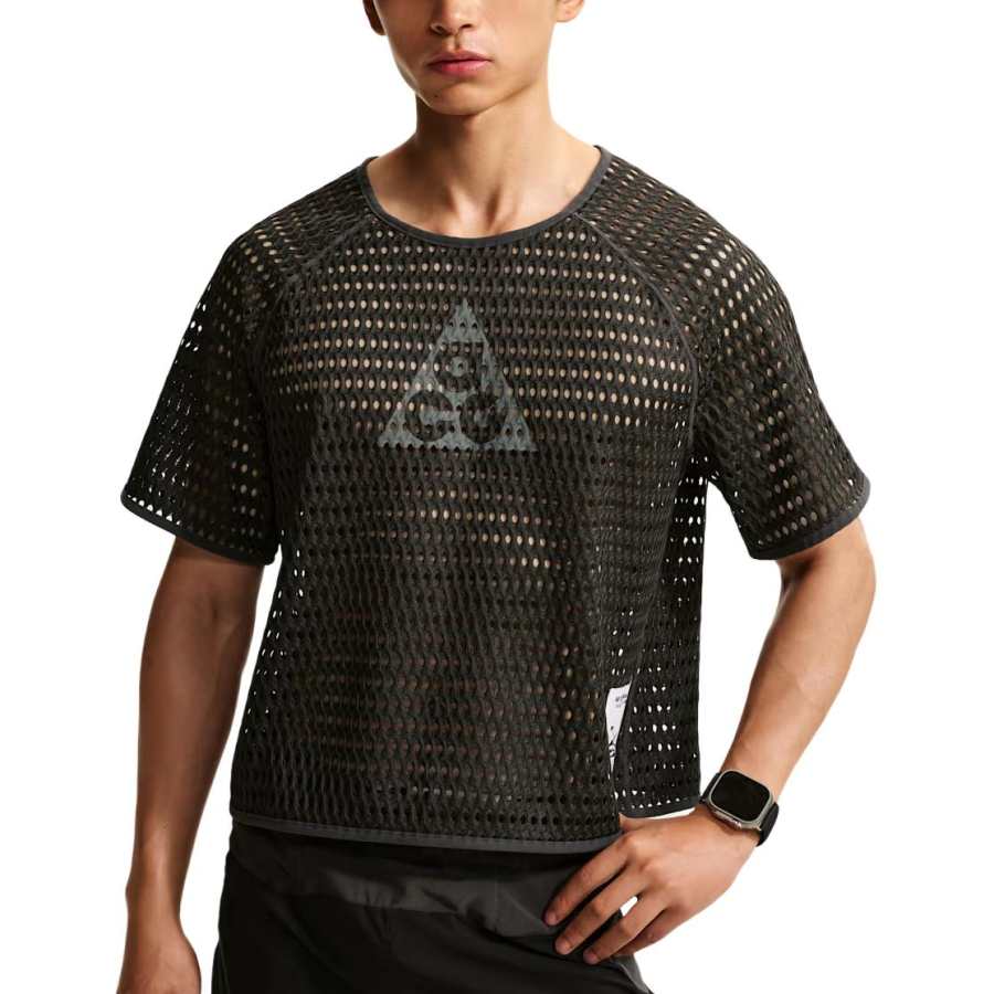 Nike Nike ACG Running T Shirts Men's Coal Black/Cool Gray Crew Neck Moderate