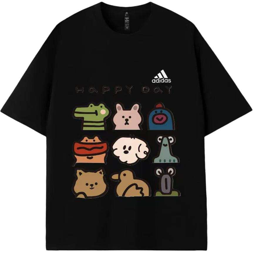 Adidas Adidas MUST HAVES T Shirts Unisex Black Crew Neck Moderate Straight Fit