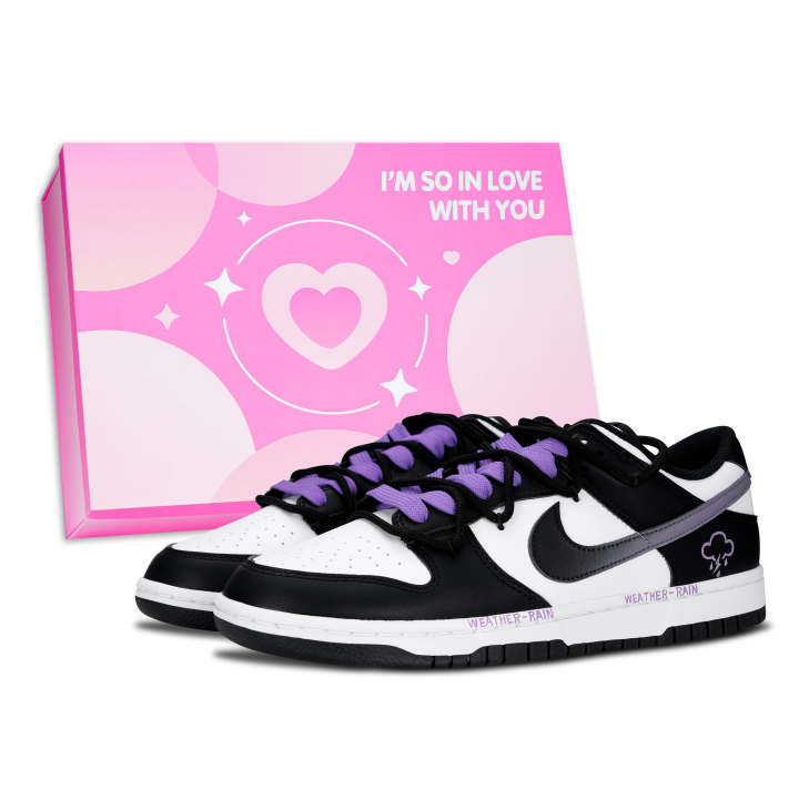 Nike Nike Dunk Skateboard Shoes Unisex Low Top Black/White/Purple