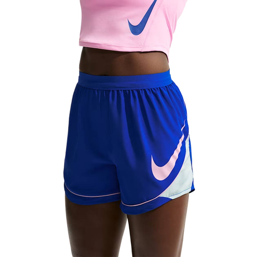 Nike Nike Swoosh Running Shorts Women's Old Royal Blue/Football Grey/Pink Rise Moderate