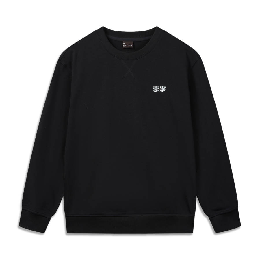 Li-Ning Li Ning Sports Life Collection Sweatshirts Unisex Black Crew Neck Moderate Straight Fit