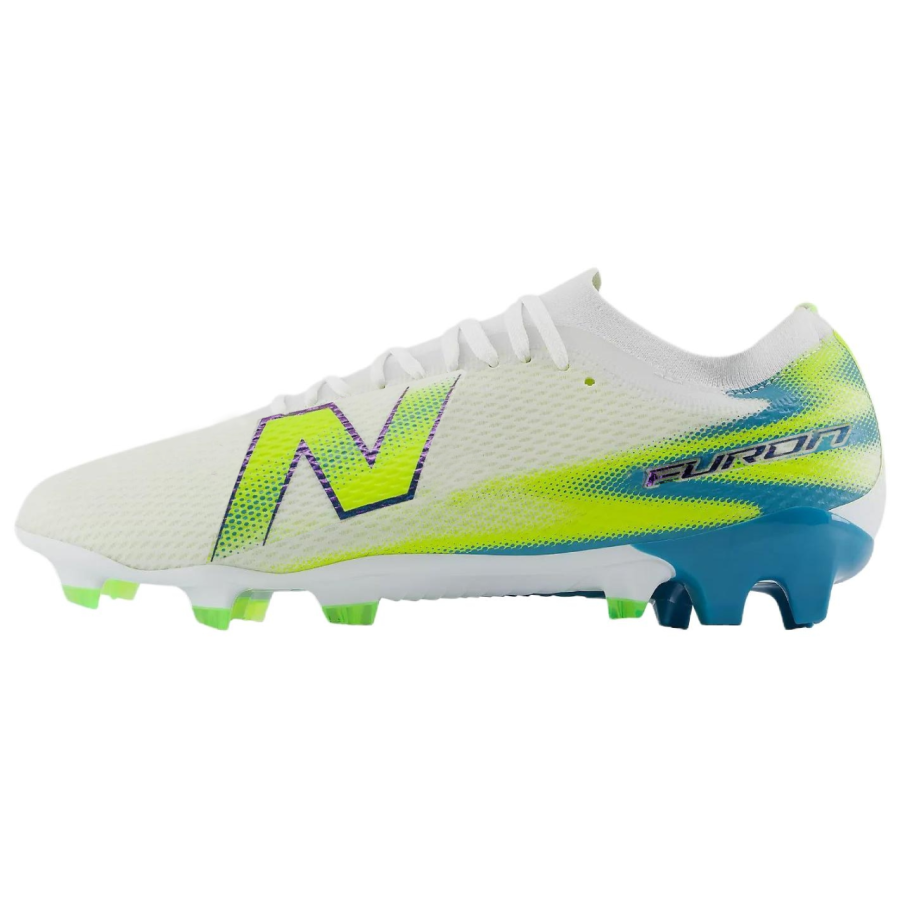 New Balance New Balance Furon V9 Soccer Shoes Unisex White Printer Ribbons Alkaline Green