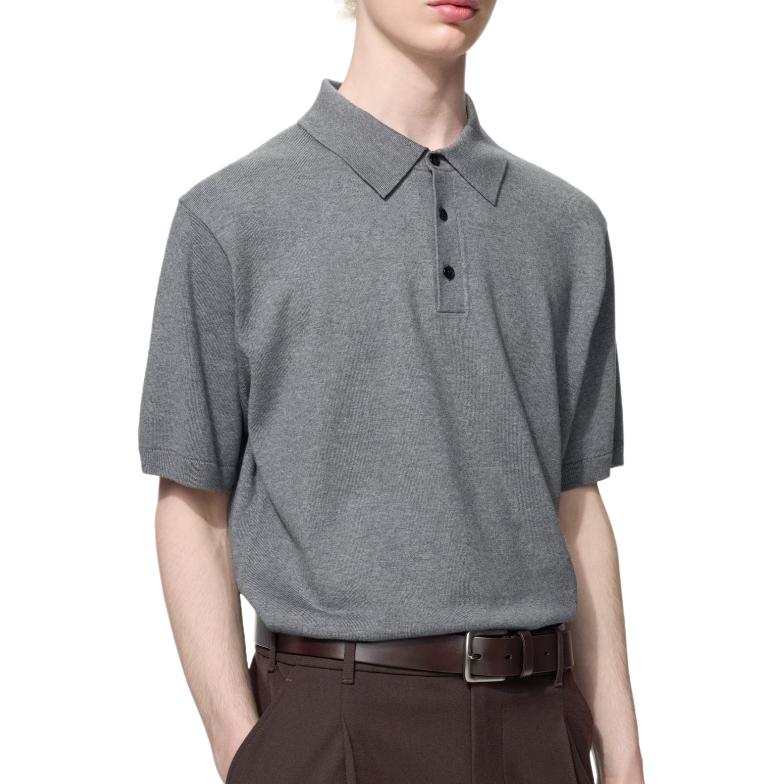 UNIQLO Polo Shirts Unisex Gray Moderate