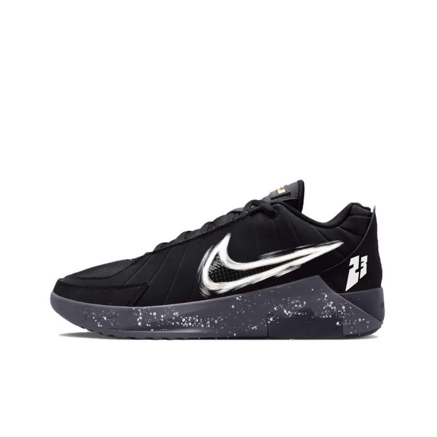 Nike Nike LeBron Witness 9 Basketball Shoes Unisex Low Top Black Gray Ink Splatter Colorway
