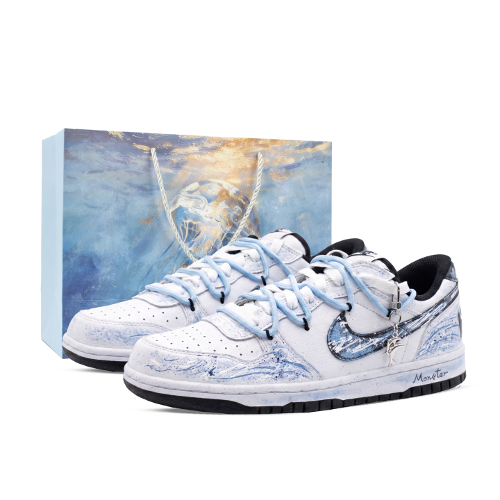 Nike Nike Big Skateboard Shoes Unisex Low Top White/Black/Gray/Blue