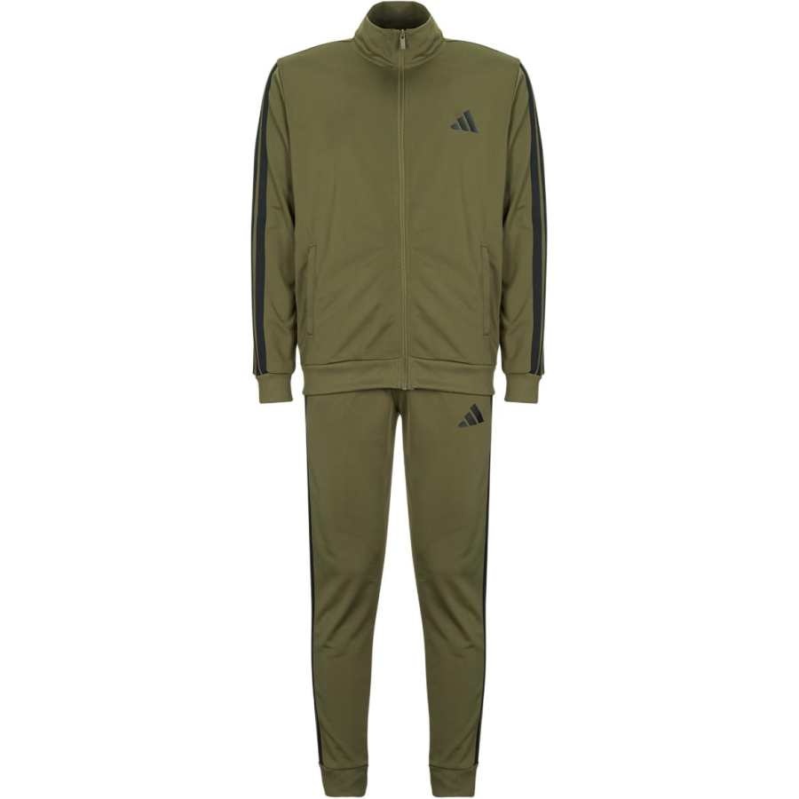 Adidas Adidas Casual Sportswear Men's Olive Green Top + Olive Green Pants Moderate
