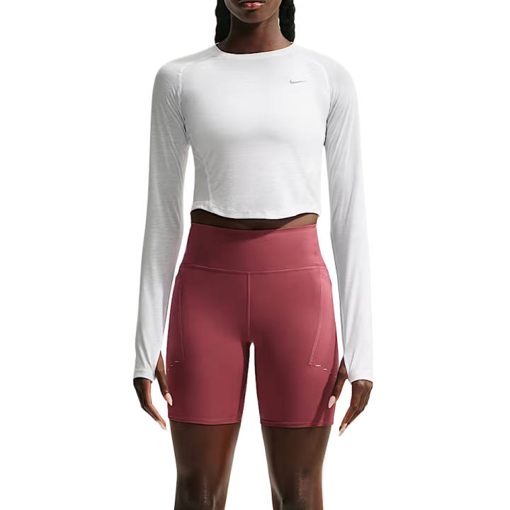Nike Nike TEMPO Running T Shirts Women's White Crew Neck Moderate
