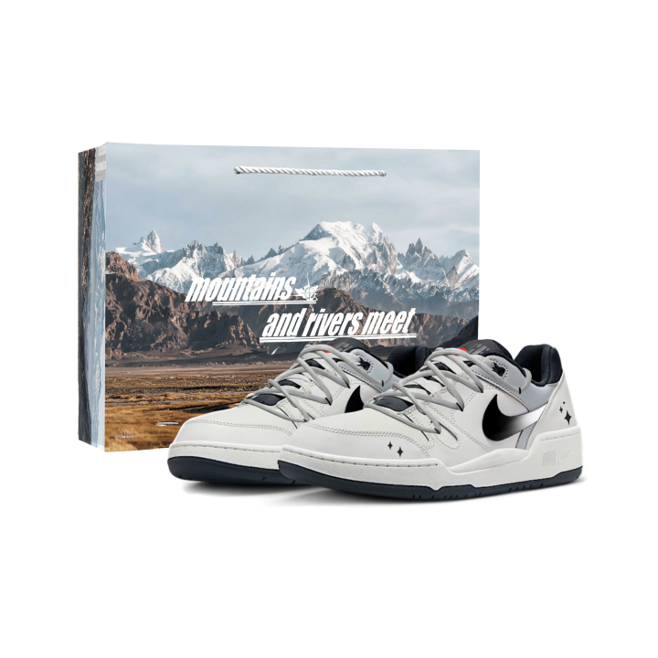 Nike Nike Full Force Skateboard Shoes Men's Low Top White Black Gray
