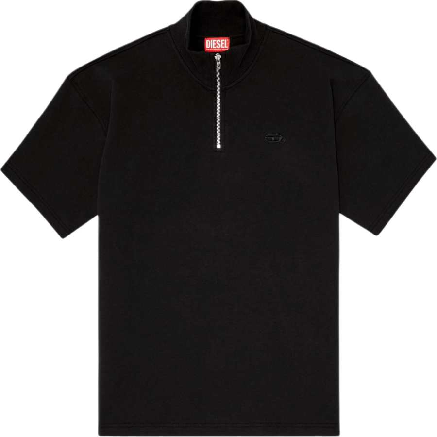 DIESEL Sweatshirts Men's Black Stand Collar Moderate Straight Fit