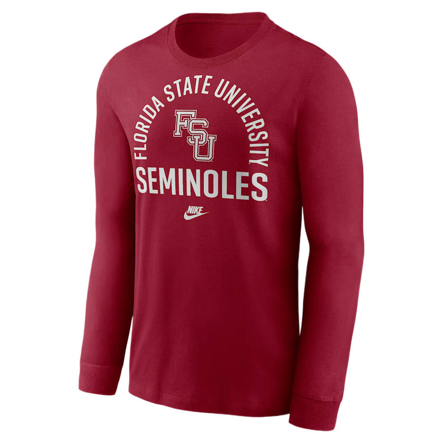 Nike Nike College T Shirts Men's Garnet Crew Neck Moderate