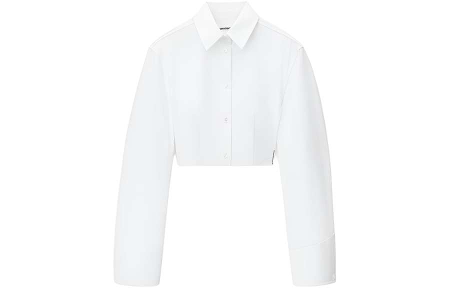 Alexander Wang Alexander Wang Collared Long-Sleeve Cropped Shirt