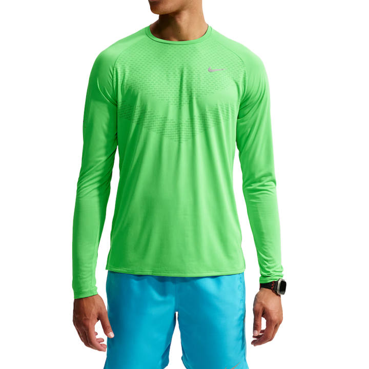 Nike Nike Dri FIT ADV Running T Shirts Men's Green Spark Crew Neck