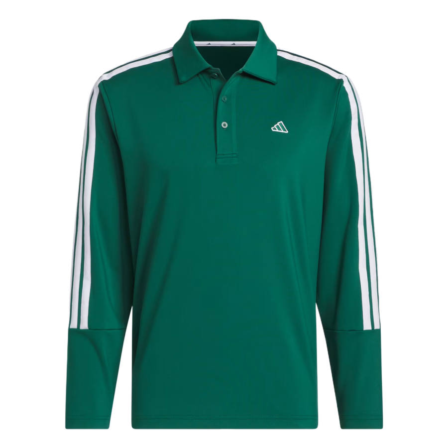 Adidas Adidas 3 Stripes Golf Clothing Men's University Green/White Color Polo Collar Moderate