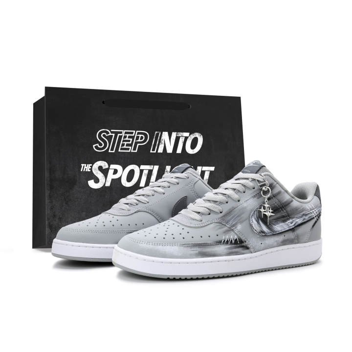 Nike Nike Court Vision Low Skateboard Shoes Men's Low Top Gray/White