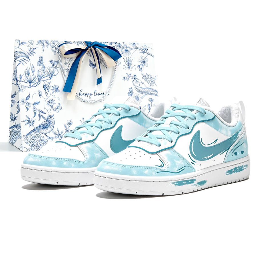 Nike Nike Court Borough Skateboard Shoes Women's Low Top Blue White Colorway