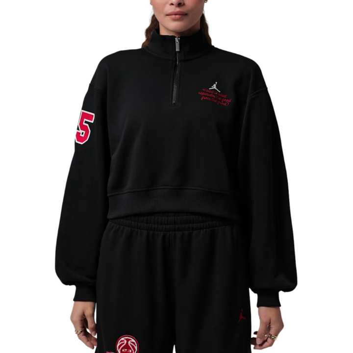 Jordan Jordan Brooklyn Fleece Sweatshirts Women's Black/Sail White Turtleneck Moderate