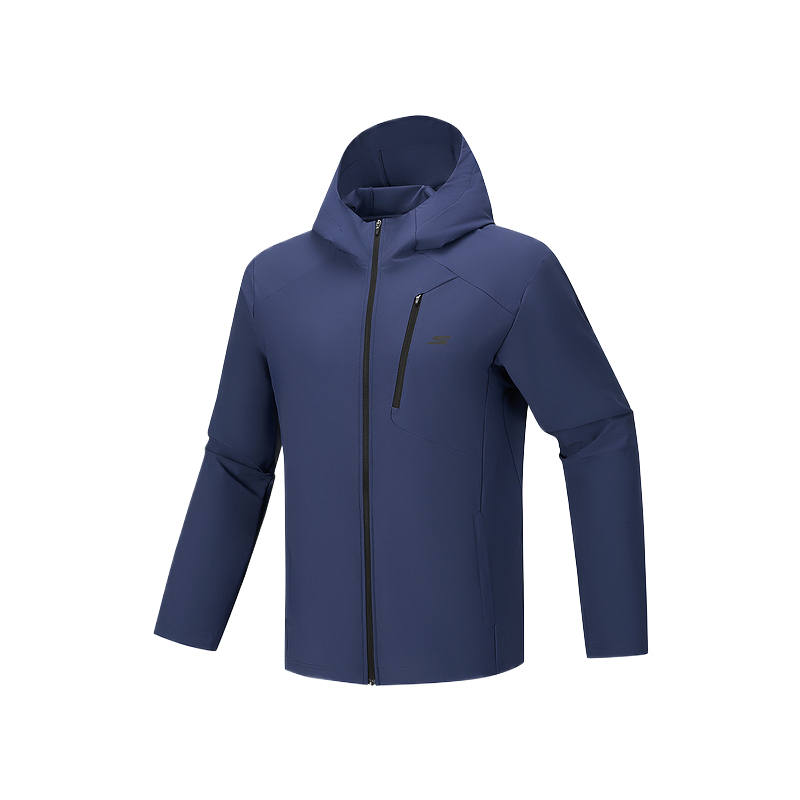 Skechers Jackets Men's Marine Blue 00DU Hooded Non Detachable Moderate Straight Fit