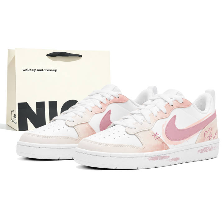 Nike Nike Court Borough Skateboard Shoes Women's Low Top Cherry Blossom Pink