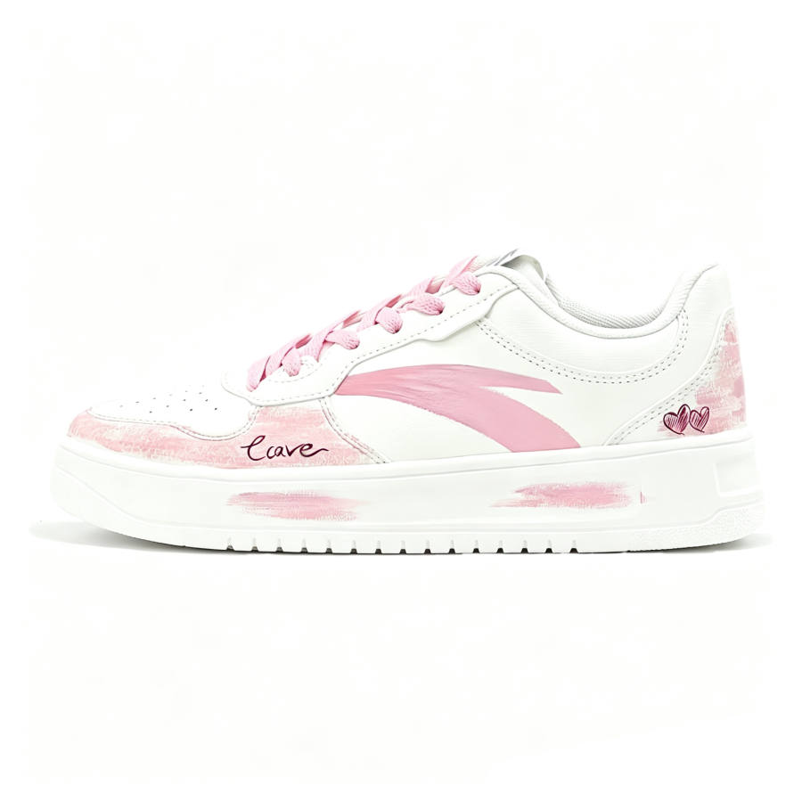 ANTA Easy Skateboard Shoes Women's Low Top Pink/White