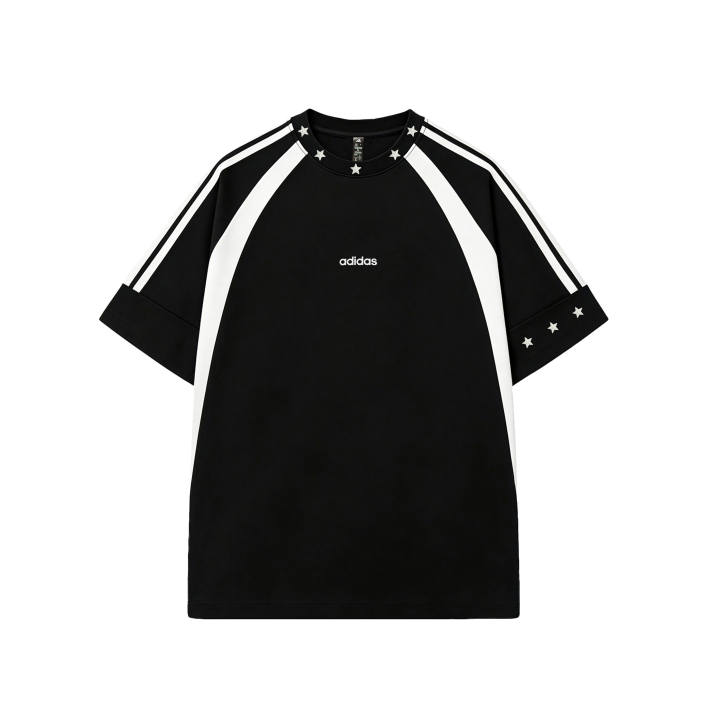 Adidas Adidas 3 Stripes T Shirts Unisex Black Crew Neck Moderate