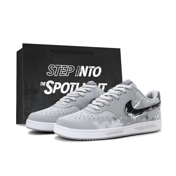 Nike Nike Court Vision Low Skateboard Shoes Men's Low Top Gray/Black