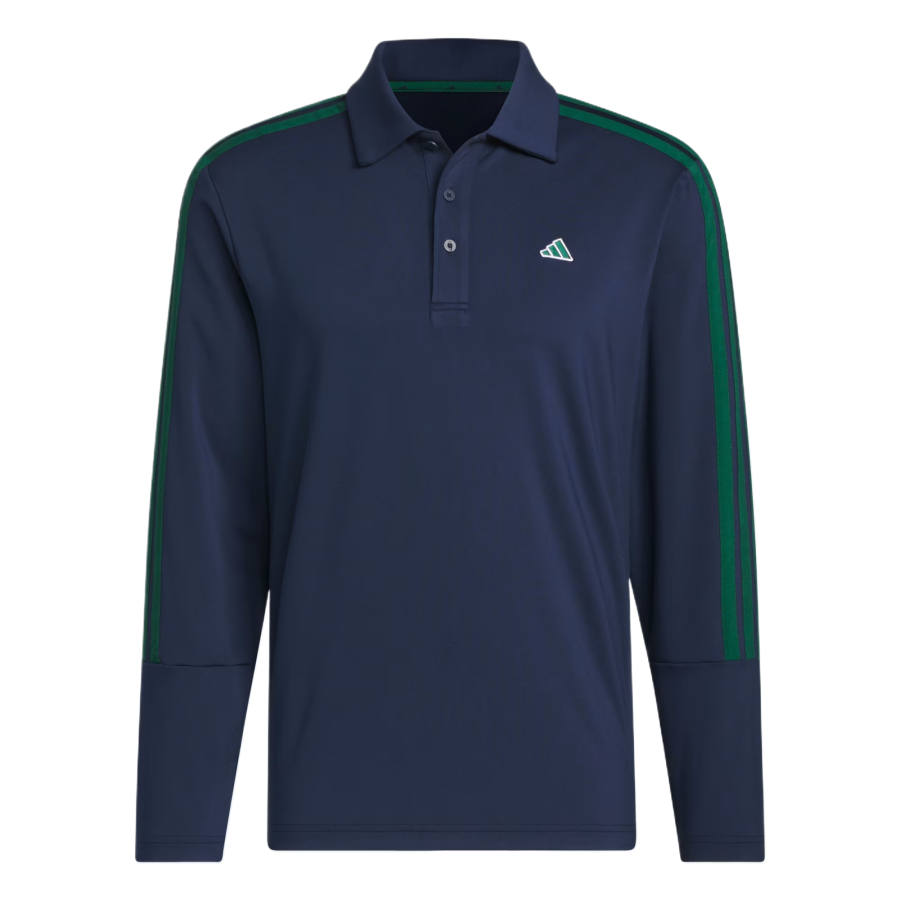 Adidas Adidas 3 Stripes Golf Clothing Men's University Marine Blue/University Green Polo Collar Moderate