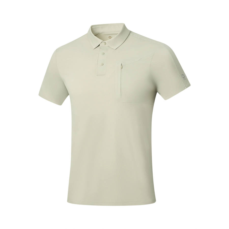 Li-Ning Li Ning Gold Logo | Polo Shirts Men's Celadon Polo Collar Moderate