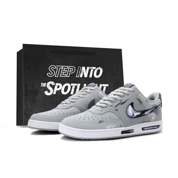 Nike Nike Court Vision Low Skateboard Shoes Men's Low Top Gray/Purple