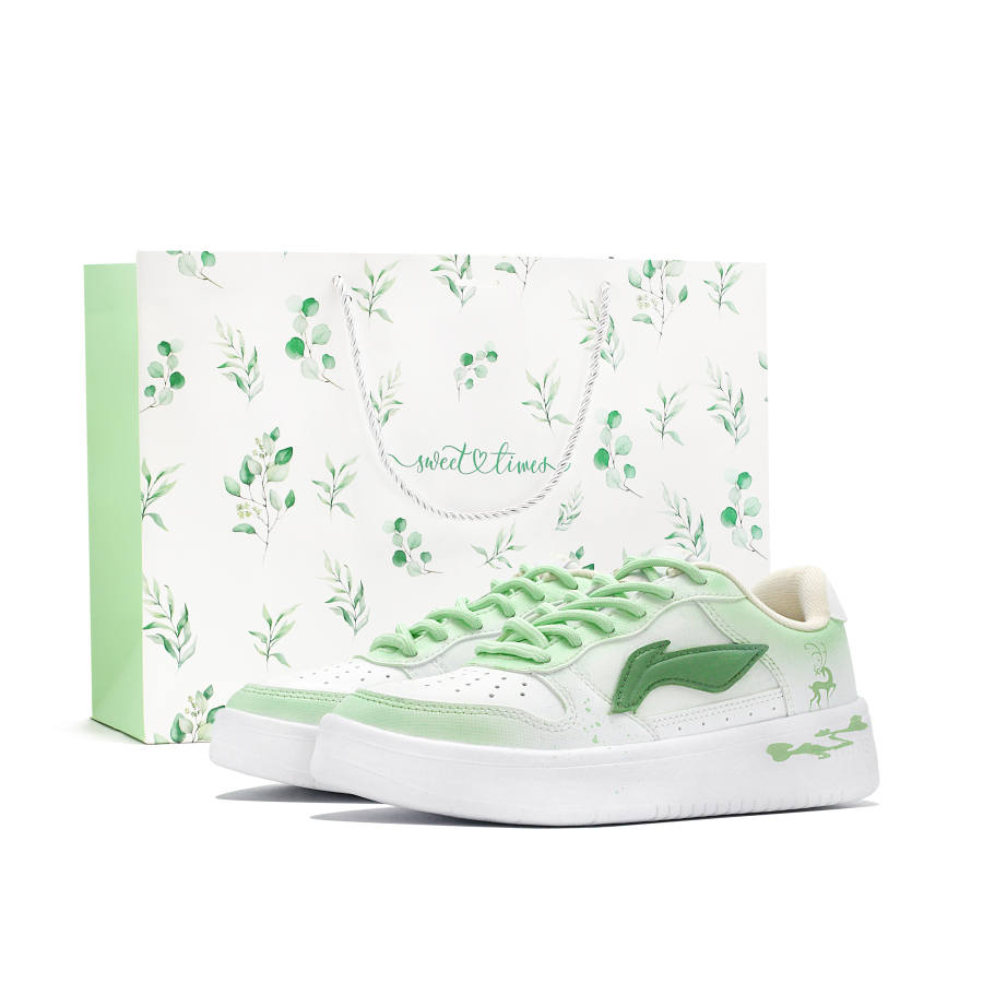 Li-Ning Li Ning Floating Boat Skateboard Shoes Women's Low Top White Green Gradient Colorway