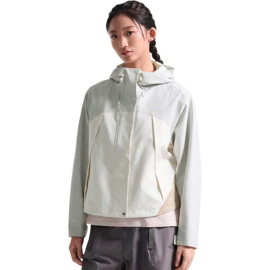 THE NORTH FACE Windbreaker Jackets Women's TBH/Light Gray Hooded Non Detachable Moderate A Line