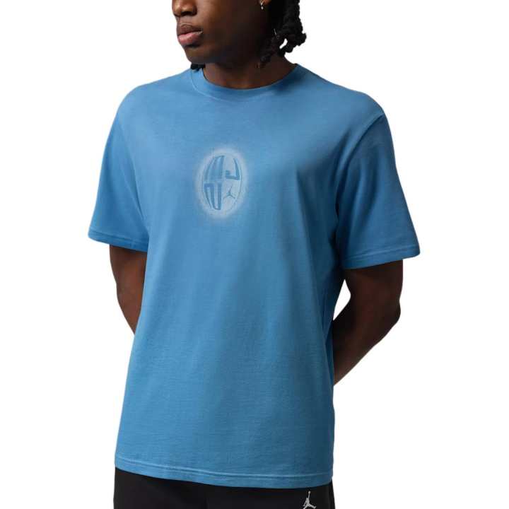 Jordan Jordan Sport Quick Dry T Shirts Men's Blue/White Crew Neck Moderate