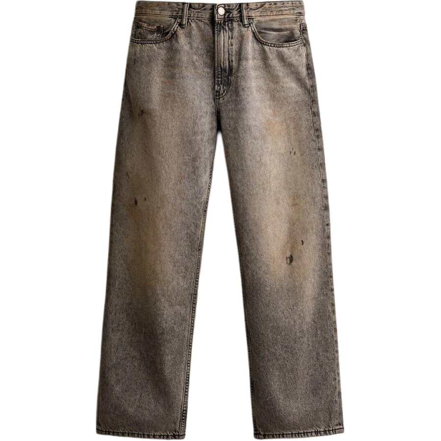 ZARA Jeans Men's Gray/Brown Yellow Moderate Wide Leg Pants