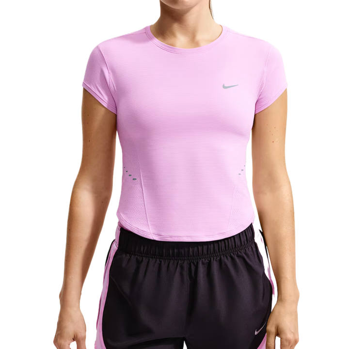Nike Nike Running T Shirts Women's Pink Rising/Cool Gray Crew Neck Moderate