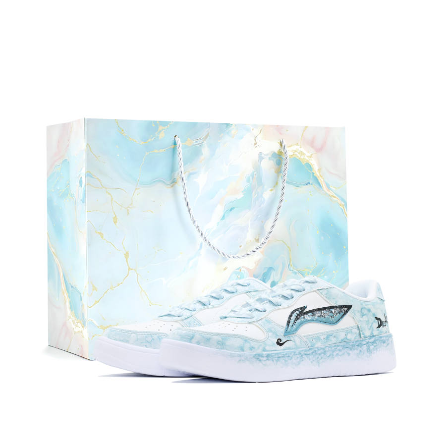 Li-Ning Li Ning Floating Boat Skateboard Shoes Men's Low Top White Blue Wash Colorway