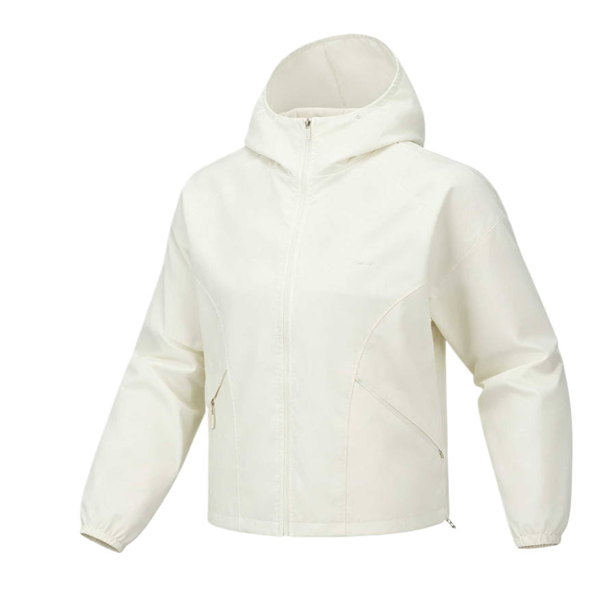 Skechers Jackets Women's Marshmallow White 0074 Hooded Non Detachable Moderate Straight Fit