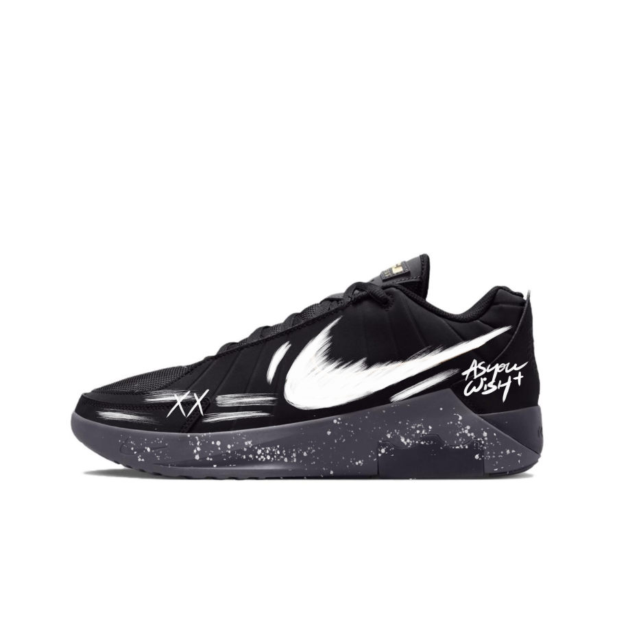 Nike Nike LeBron Witness 9 Basketball Shoes Unisex Low Top Black Gray Ink Splatter Colorway